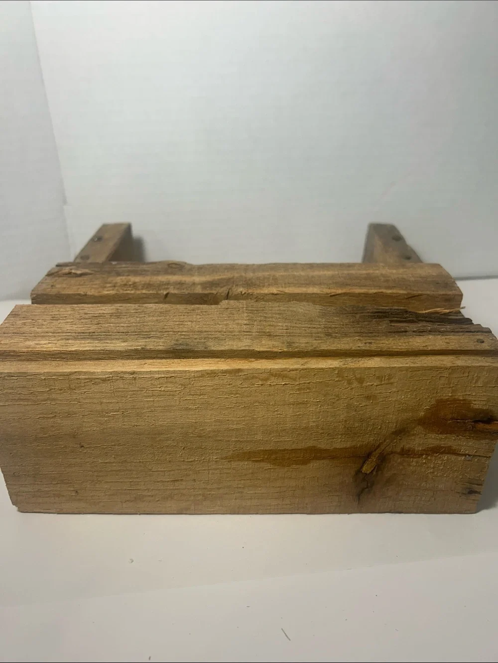 Rustic Wooden Wall Shelf / Planter Natural Brown
